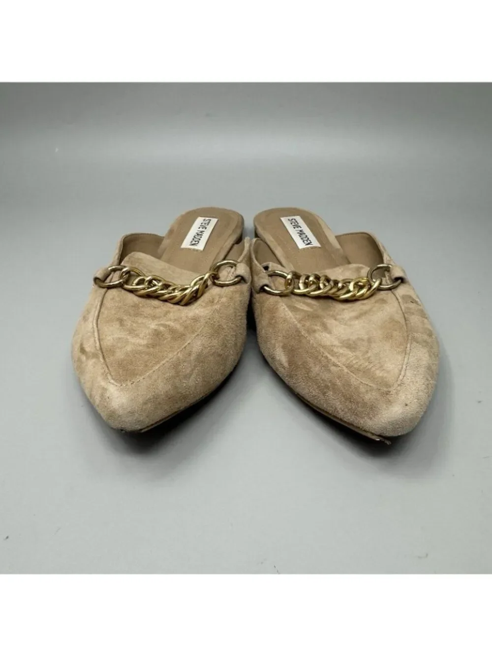 Steve Madden Forever Flats Loafers Chain Tan Beige Size 7M Womens